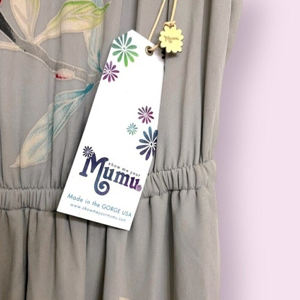 Show Me Your Mumu Kendall Maxi Dress Floral Taupe Gray NWT Womens Size Small - Picture 8 of 12
